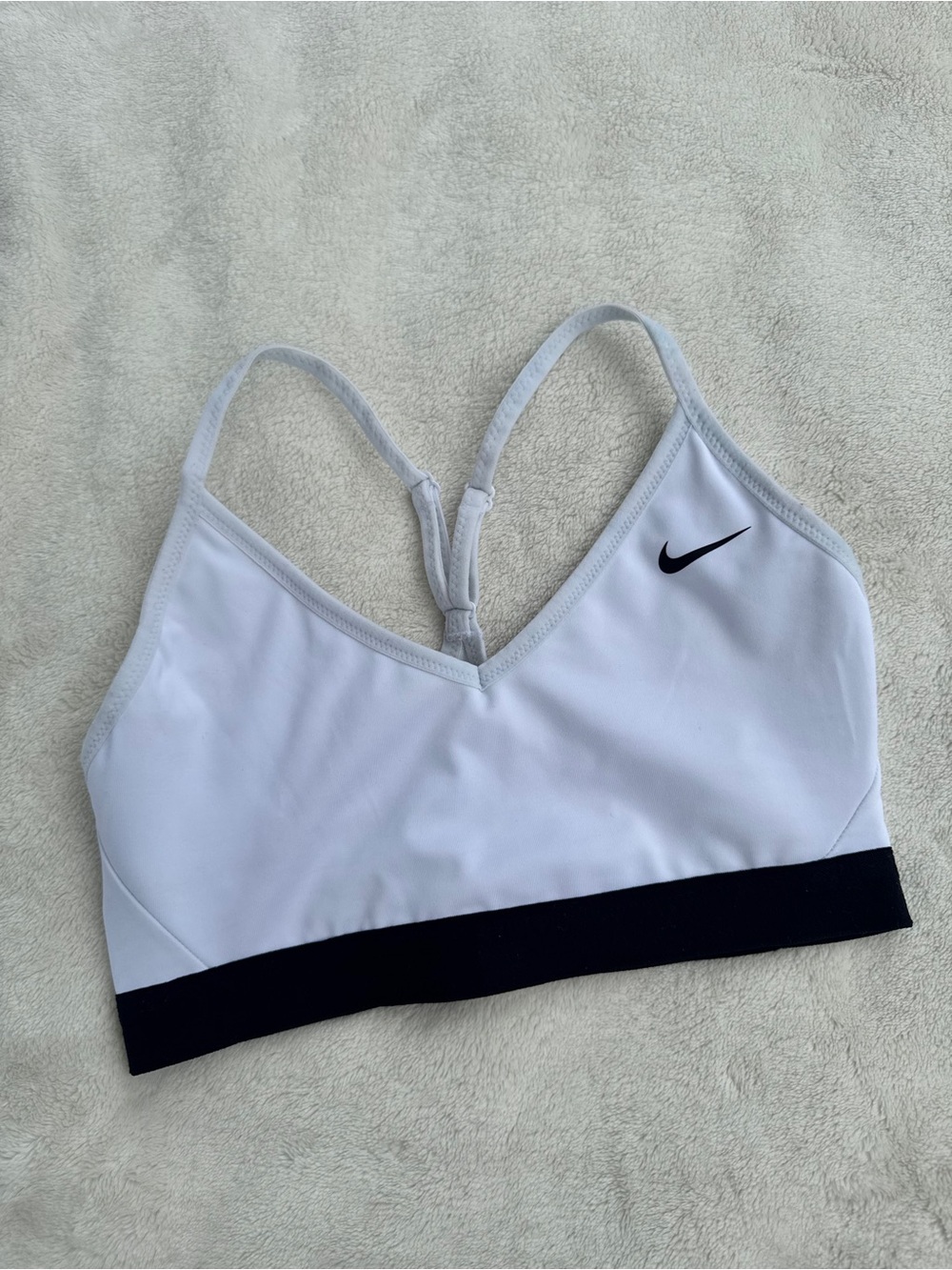 Nike Indy Light Support Sports Bra White Black Medium